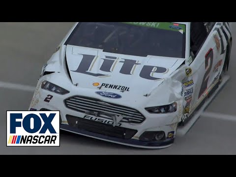Brad Keselowski and Kurt Busch Wreck on Pit Road - Martinsville - 2014 NASCAR Sprint Cup