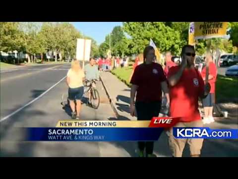 Labor Strike - 1300 Sacramento ATT workers are on a 2 day strike for what they call unfair labor practices.