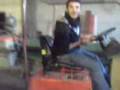 Alexandre & François sur un transpalette