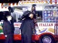 Russell Brand records his Radio 2 show from an ice cream van on Blackpool's South Promenade. Mr Nibs gets hypnotized!