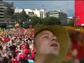 Partido Espa�a- Rusia en la plaza de Col�n