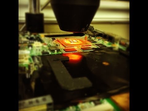 IR BGA reflow of a HP DV9000 AMD laptop motherboard with Nvidia