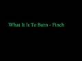 What It is To Burn - Finch