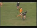 the Wallabies scoring a great team try against the All Blacks at Athletic Park in Wellington in 1982. From the maul, the ball goes through 10 sets of hands before Campese scores under the posts. All Blacks - 1. John Ashworth, 2. Andy Dalton, 3. Gary Knight, 4. Andy Haden, 5. Graeme Higginson, 6. Mark Shaw, 7. Graham Mourie (c), 8. Murray Mexted, 9. Dave Loveridge, 10. Wayne Smith, 11. Bernie Fraser, 12. Mark Taylor, 13. Steven Pokere, 14. Stu Wilson, 15. Allan Hewson Wallabies - 1. Meadows ...