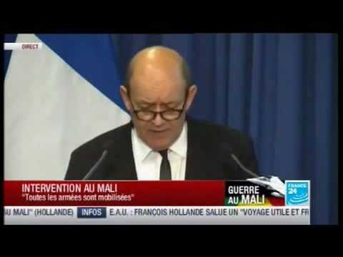 Maliweb.net Jean Yves Le Drian, fait le point de la situation après 5 jours de combats