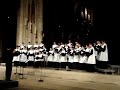 escolania de montserrat, a boys choir from the benedictine abbey of montserrat near barcelona, sang at a concert on the 14th of october 2008, at the cath�drale notre-dame de paris. they were spectacular! top of the world!

song lyric & details:

la vierge � la cr�che
musique: c�sar franck 
text: alphonse daudet

dans ses langes blancs, fra�chement cousus,
la vierge ber�ait son enfant-j�sus.
lui, gazouillait comme un nid de m�sanges.
elle le ber�ait, et chantait tout bas
ce que nous chantons � nos petits anges...
mais l'enfant-j�sus ne s'endormait pas.

�tonn�, ravi de ce qu'il entend,
il rit dans sa cr�che, et s'en va chantant
comme un saint l�vite et comme un choriste ;
il bat la mesure avec ses deux bras,
et la sainte vierge est triste, bien triste,
de voir son j�sus qui ne s'endort pas.

� doux j�sus, lui dit la m�re en tremblant,
� dormez, mon agneau, mon bel agneau blanc.
� dormez; il est tard, la lampe est �teinte.
� votre front est rouge et vos membres las ;
� dormez, mon amour, et dormez sans crainte. �
mais l'enfant-j�sus ne s'endormait pas.

� il fait froid, le vent souffle, point de feu... 
� dormez, c'est la nuit, la nuit du bon dieu.
� c'est la nuit d'amour des chastes �pouses ;
� vite, ami, cachons ces yeux sous nos draps,
� les �toiles d'or en seraient jalouses. �
mais l'enfant-j�sus ne s'endormait pas.

� si quelques instants vous vous endormiez,
� les songes viendraient, en vol de ramiers,
� et feraient leurs nids sur vos deux paupi�res,
� ils viendront; dormez, doux j�sus. � -- h�las !
inutiles chants et vaines pri�res
le petit j�sus ne s'endormait pas.

et marie alors, le regard voil�, 
pencha sur son fils un front d�sol�, 
� vous ne dormez pas, votre m�re pleure, 
� votre m�re pleure, � mon bel ami... �
des larmes coulaient de ses yeux ; sur l'heure, 
le petit j�sus s'�tait endormi.