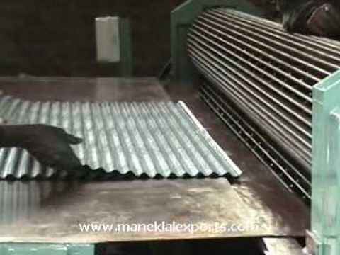 Machine Corrugated - http://www.maneklalexports.com/English/SmallScale/Corrugate.htm Galvanized Iron Roofing Sheet Corrugating Machine - Large Corrugation - Barrel Type Maneklal ...