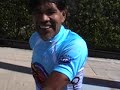 A MAN  PROSTHETIC LEG AND HIS BIKE