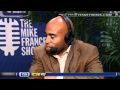2010-02-04 | Mike'd Up: Tiki Barber ~> Mike Francesa talks with former Giants running back and current FOX Sports analyst Tiki Barber during Super Bowl Week in Fort Lauderdale.  (<span>6:)