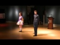 Young boy and girl from Murphy Irish Dancers perform a traditional Irish dance