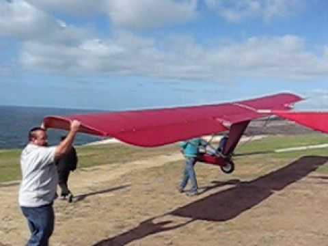 ultralight sailplane - Narrative of airchair flying at Torrey Pines, San Diego, California, on December 22, 2009. Floyd Fronius flies the Red Goat off the cliff, up into the lift, ...