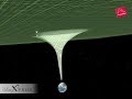 Earth and Moon Gravity Well Comparison