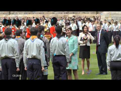 scouts - The changing of the guard followed by Duchess of Cambridge and Bear Grylls inspect the Queen Scouts at Windsor Castle (Edited from 50mins)