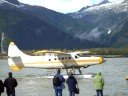 Seaplane landing at Taku Glacier