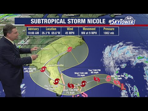 Play this video Hurricane watches issued ahead of Subtropical Storm Nicole
