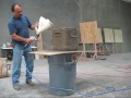 Vertical decorative concrete beer cooler planter