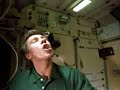 Astronauts floating weightless