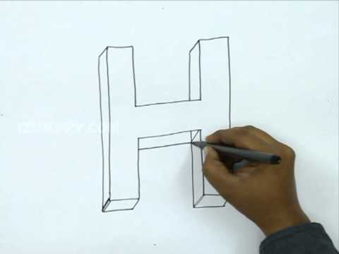 how to draw the letter c in 3d