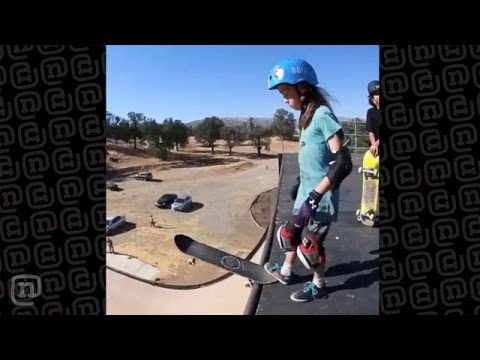 8-year-old Skateboarder Girl Drops In On MegaRamp