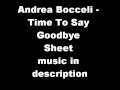 Andrea Bocceli - Time To Say Goodbye (piano sheet music)