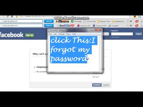 how to reset pw on facebook