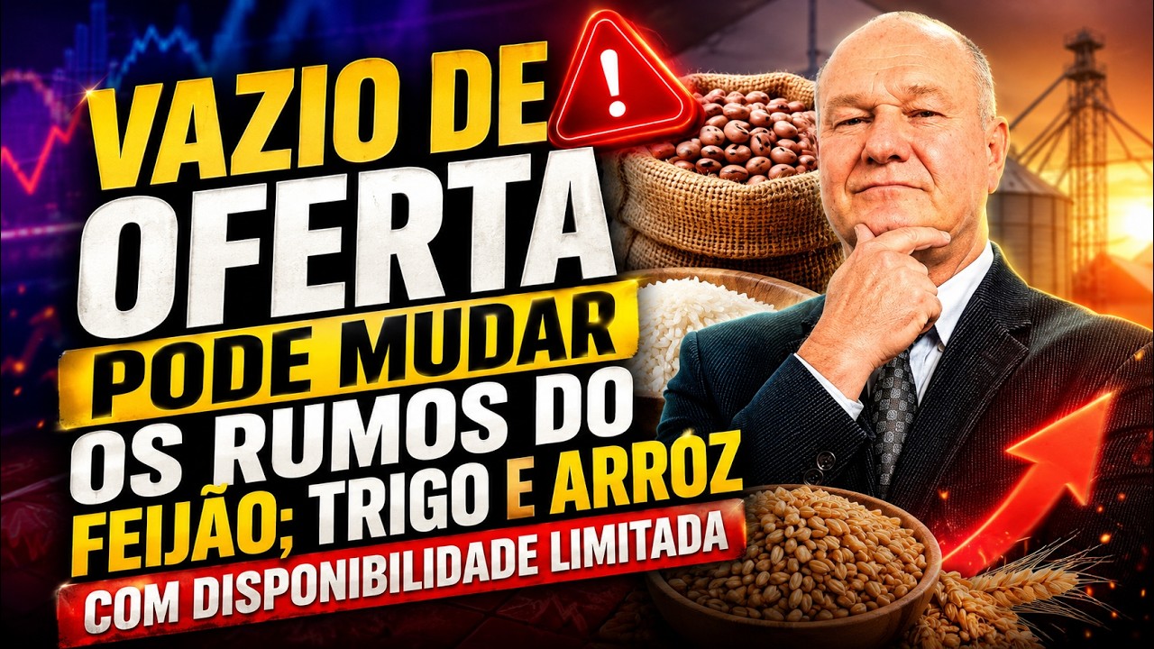 Vazio de oferta pode mudar os rumos do feijão; trigo e arroz com disponibilidade limitada.