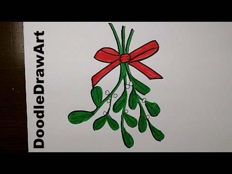 how to draw mistletoe