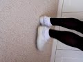 Loving the look and feel of these soft sexy shoes with white socks and black tights..Oops it's on it's side!!
