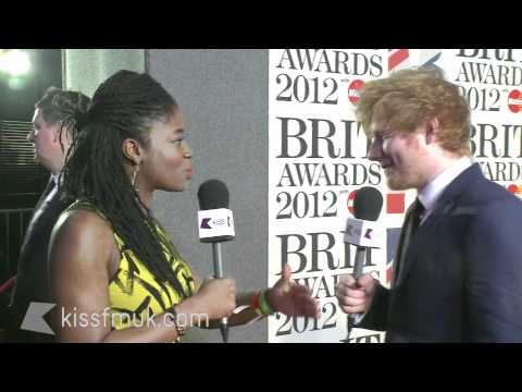 Ed Sheeran at The BRITS 2012 with KISS