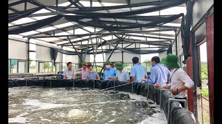 Phó Chủ tịch UBND thành phố Bùi Văn Thành kiểm tra mô hình nuôi trồng thủy sản công nghệ cao