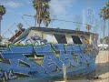 Gilligans Island at Venice Beach california Boat is destroyed