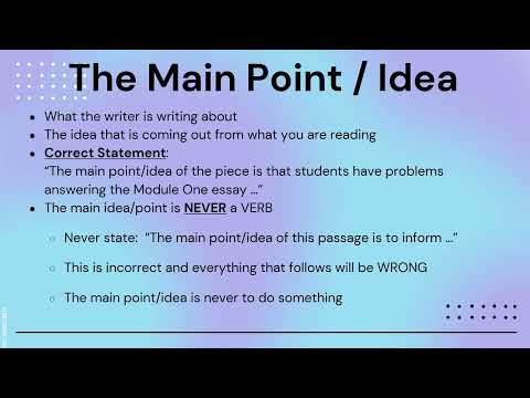 Writing a Module 1 Essay Tips Main Idea and Writers Purpose