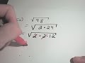 Simplifying Numbers under Square Roots
