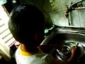 washing dishes
