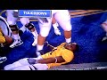 Jahvid Best lands on his back after soaring for a TD against Oregon St; pray he is OK.