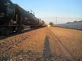 BNSF #5407 leads a manifest+brand new ES44DC and bad horn