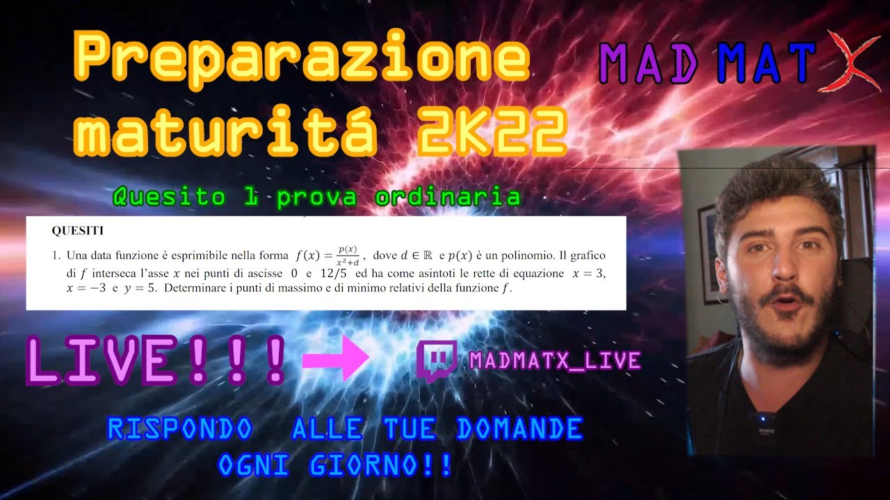 🚀PREPARAZIONE MATURITÁ 2022: QUESITO 1 DELLA PROVA 2019 [LIVE]💪😉