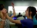 Kirstie hits secutity man in apple!