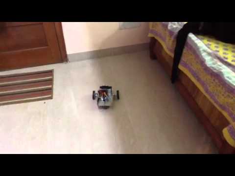 Obstacle detecting robot with ultrasonic sensor and ruinous