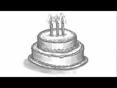 how to draw birthday cake