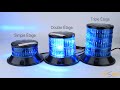 Gyrophare LED Bleu double étage classe 2  fixation magnétique