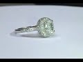 Oval Diamond Engagement Ring Setting with Pave Set Sidestones in 14K White Gold 0.52 tcw. ES321