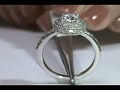 Oval Diamond Engagement Ring Setting with Pave Set Sidestones in 14K White Gold 0.52 tcw. ES321