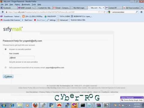 how to recover sify mail
