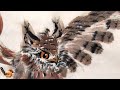 Chinese Flower and Bird Paintings Last Nights Owly Timelapse painting