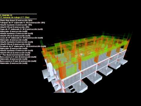 Cálculo Estructural - This example of 5D simulation was generated to represent, in time and cost, the construction of a residential building (26 storey) (structural designed and c...