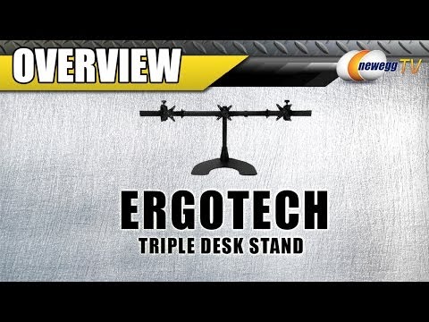 Ergotech Triple Desk Stand With Telescoping Wings Overview - Newegg TV