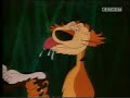 Goofy tickled by a tiger