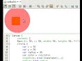 Draggable red ball with transparency