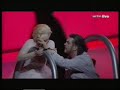 this is a very unusual dance of the 7 veils.  dresden-2005 -- evelyn herlitzius (salome), wolfgang schmidt (herod), dagmar peckova (herodias), alan titus (jochanaan)